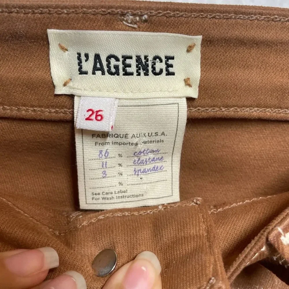 L’agence‎ Margot High Rise Skinny In Java Natural Contrast Coated Size 26 Brown